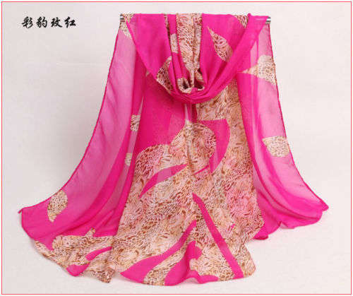 Rose Red Chiffon Scarf