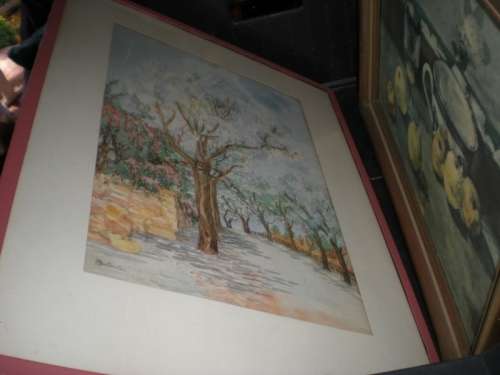 Painting - Water Colour - Fully Framed Landscape, Signed