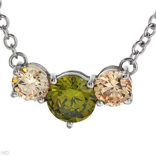ON SALE!! Very Attractive Necklace in 925 Sterling Silver with Multicolour Cubic Zirconia