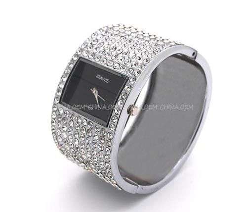 SALE Bracelet Watch - GORGEOUS LUXURY 200 PCS RHINESTONE DBS STAINLESS STEEL BANGLE WRIST WATCH SZ07