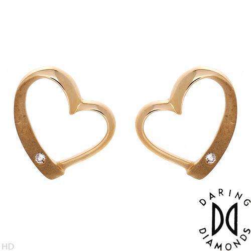 Daring Diamonds 14kt gold Earrings with Genuine Diamonds