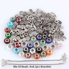 Huge Amount of Beads - 50 pcs at random plus 2 x Bracelets PLUS FREE Bracelet