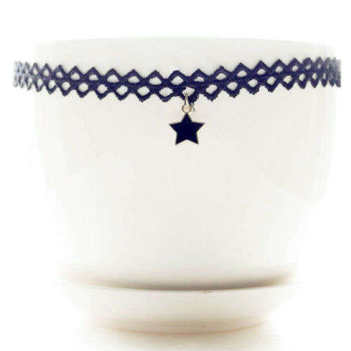 Gothic Black Lace Tattoo Choker Collar Punk Necklace Pendant Jewelry Black Star