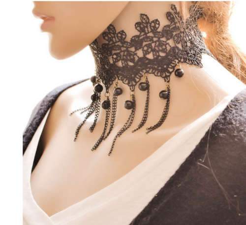 vintage Gothic  Lace Pendant Necklace