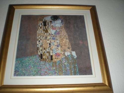 Print from Austrian Gallery Belevedere of the Famous Gustav Klimt Painting - The Kiss