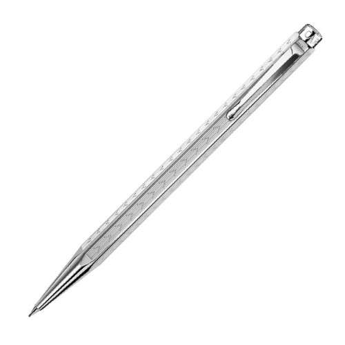 Silver Plated Caran d'Ache Ecridor Mechanical Pencil Chevron with Company Branding