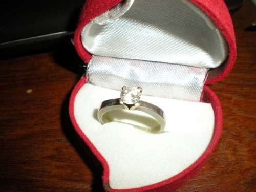 Lovely Sterling Silver Ring with Solitaire Cubic Zirconia