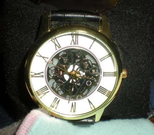 Trendy Watch - Fashion Watch Skeleton Style  - black Watch Strap