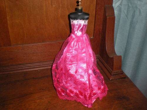 Barbie Fashion House -  Clothes, Handmade, Clothing - Red/PInk Evening Dress with Wings