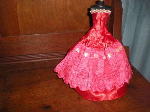 Barbie Fashion House -  Clothes, Handmade, Clothing - Red Evening Dress with Wings