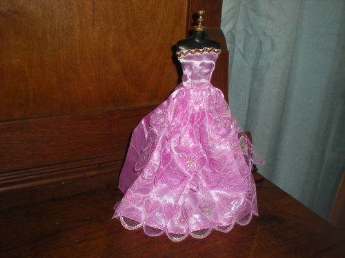 Barbie Fashion House -  Clothes, Handmade, Clothing - Pink Evening Dress with Wings