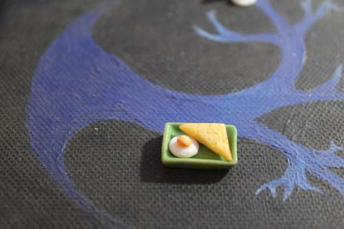 Miniature Food, Re-ment, Collectable Dollhouse Miniature, Egg and Toast on plate