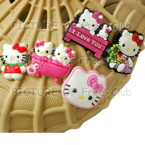 Hello Kitty Shoe Charms, fits Crocs and similar Shoes