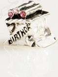 Silver Plated Bead, Happy Birthday, fits most European Charm Bracelets