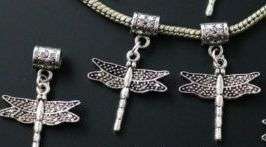 Tibetan Silver, Dangling Dragonfly  fits Pandora, Biagi, Troll System