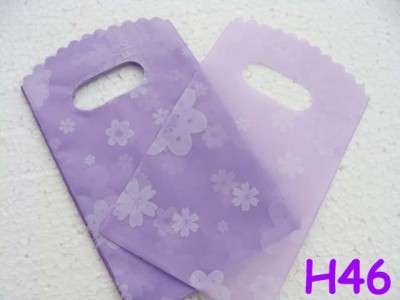 25 Plastic Bags, Purple Flowers