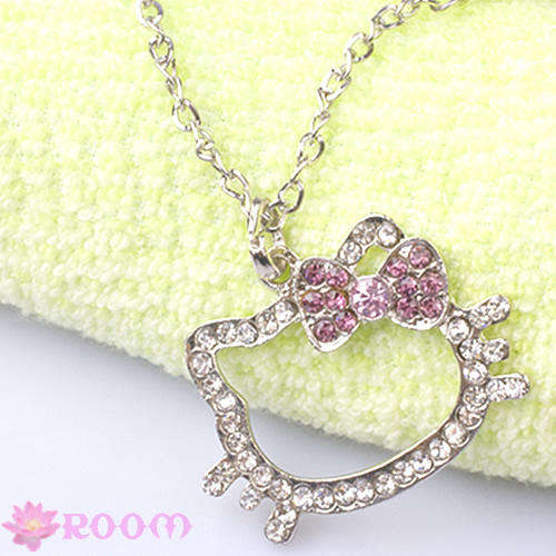 Hello Kitty Necklace, Rhinestone Necklace