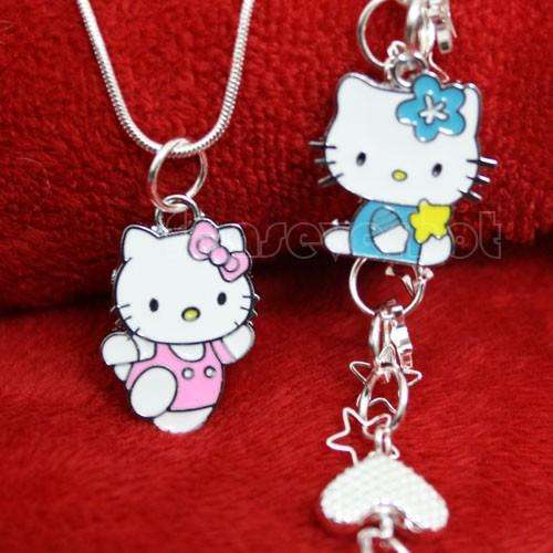 Hello Kitty Necklace and Bracelet Set