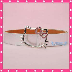 Hello Kitty, silver belt with pink rhinestones