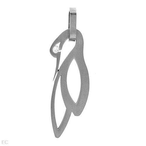 Fashionable Pendant with Cubic Zirconia in Stainless Steel