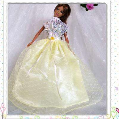 Barbie Clothes, Handmade, Yellow Princess /  Ball Gown