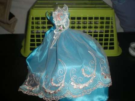 Barbie Clothes, Handmade, Stunning Blue Gown / Dress
