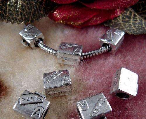 Special - Tibetan Silver Bead fits most European Charm Bracelets - Suitcase