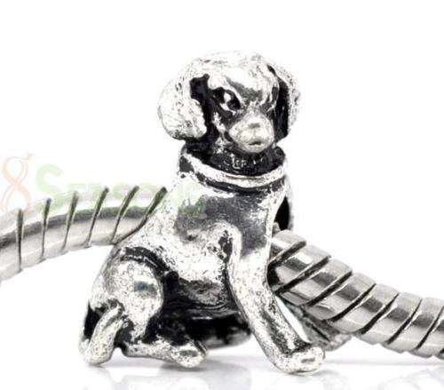 Bead Dog - tibetan Silver, fits most European Charm Bracelets
