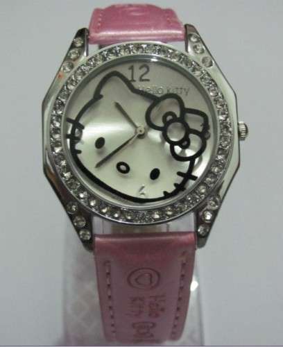 Hello Kitty Watch Pink with Rhinestones all around the face