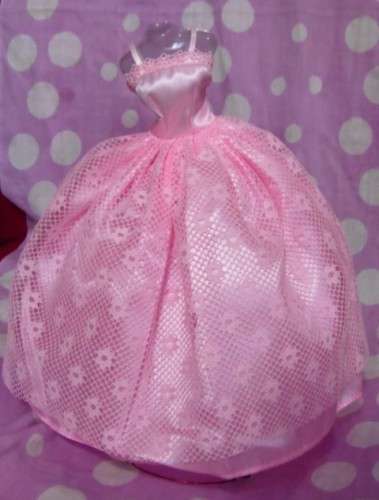 Barbie Clothes, Handmade, Pink Princess Dress / Gown