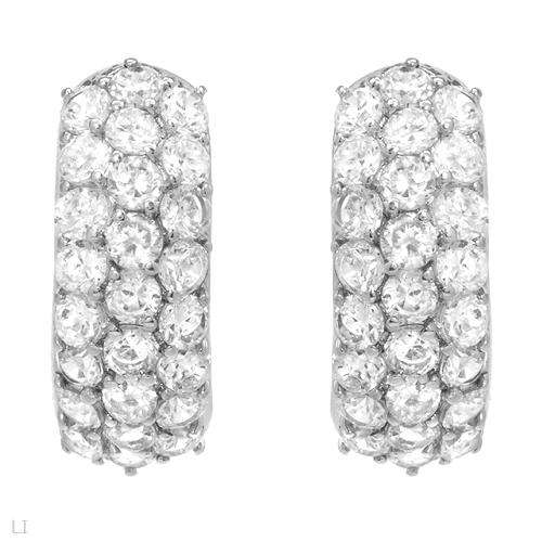 Stunning  Hoop Earrings in 925 Sterling Silver with CZ
