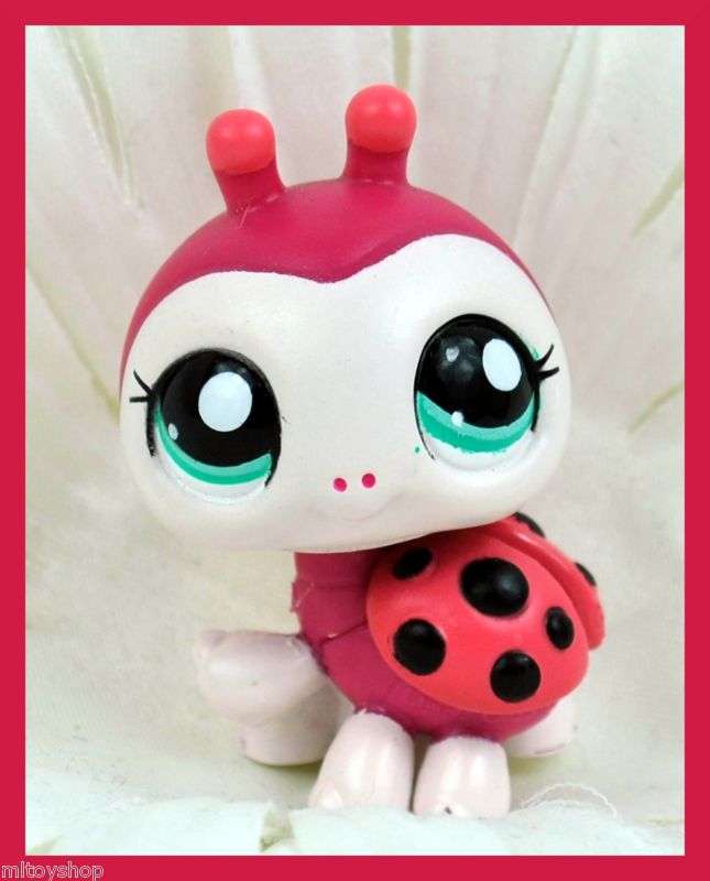 Littlest Pet Shop, Ladybug rare - # 1988 - pink and red