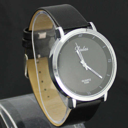 Watch Black Leatherette Strap - Unisex