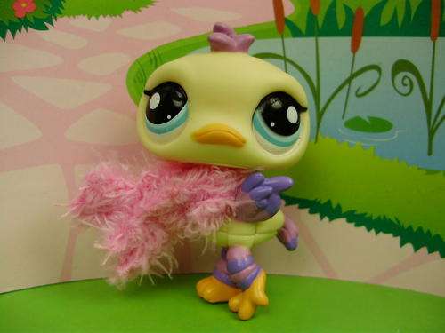 Littlest Pet Shop, Ostrich 1827 - Ballerina Ostrich with Boa