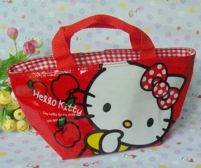 Hello Kitty Tote, Bag, Purse, Lunchbag - Red with Apples