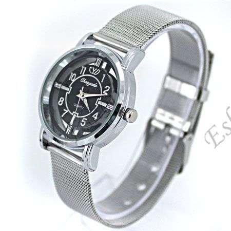 Unisex Watch - Steel watch with Black Face