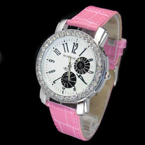 Last One - Stunning Watch with Generous Crystals in Pink from Womage
