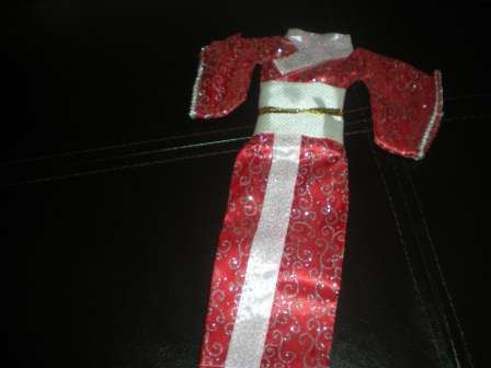 Barbie Fashion House -  Clothes, Handmade, Red Kimono,