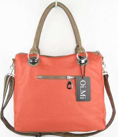 Stunning - Faux Leather Handbag, Brown / Orange