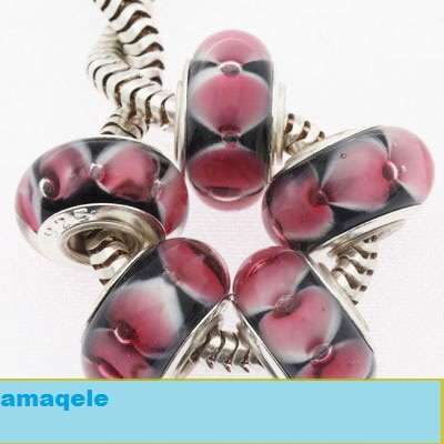 Bead, Murano Style Bead, Red - fits most European Style Charm Bracelets