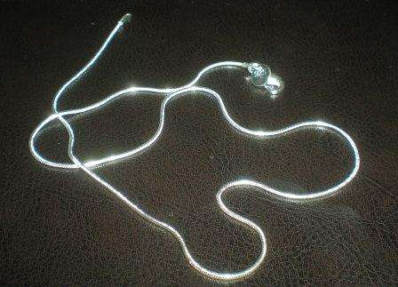 Silver Plated Chain, Snake Chain 45 cm long, 1.2 mm thick