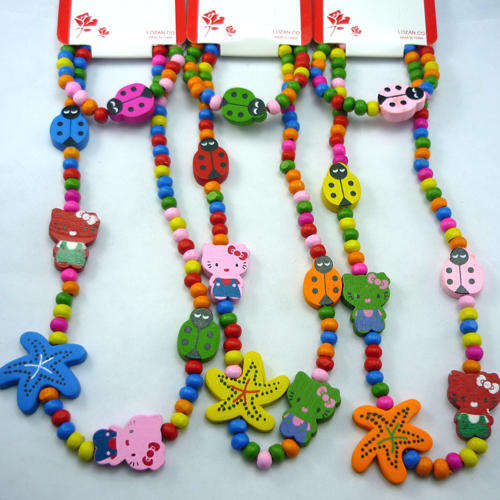 Wood Necklace and Bracelet Set, Hello kitty -  and Hello Kitty figures