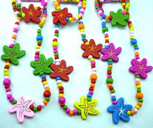 Wood Necklace and Bracelet Set, Sea Star - Great for Party Packs or as stocking fillers