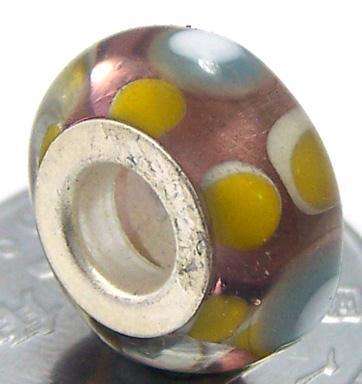 Bead, Brown with Dots - Murano Style  Beads