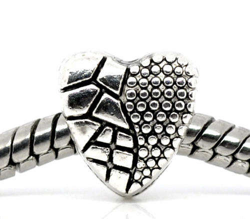 Bead in Tibetan Silver , Heart