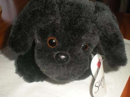 Little Black Plush Handbag "Dog"
