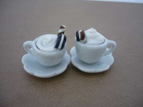 Barbie Miniature, Re ment - Miniature Food -2 cups of Capuccino