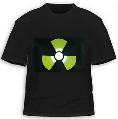 Sound Activated LED T Shirt Light Up Flashing  EL LED T-Shirt Men