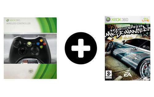 Xbox 360 New Black Wireless Controller including Need for Speed Most Wanted [new]