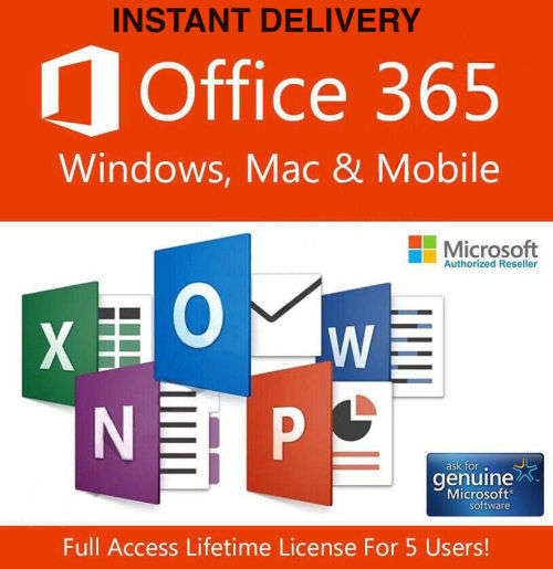 Microsoft Office 365 Professional Plus - Windows, MAC, Android & 5TB OneDrive (LIFETIME ACCOUNT)